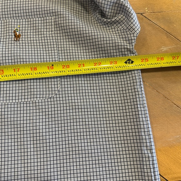 Ralph Lauren Men’s Blue and White Micro-Check Button-Down Shirt - Picture 7 of 8